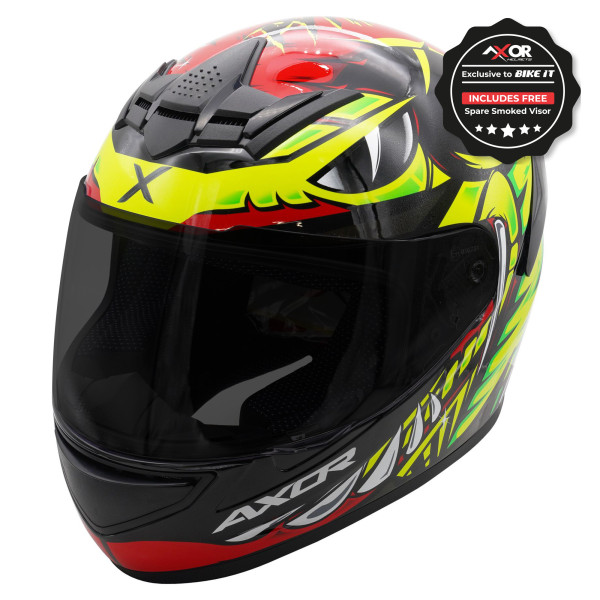 Axor Axor rage full face helmet - python red yellow black gloss - large